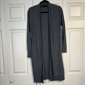 BANANA REPUBLIC Size Small Petite Silk Cotton Gray Duster Cardigan Lightweight `